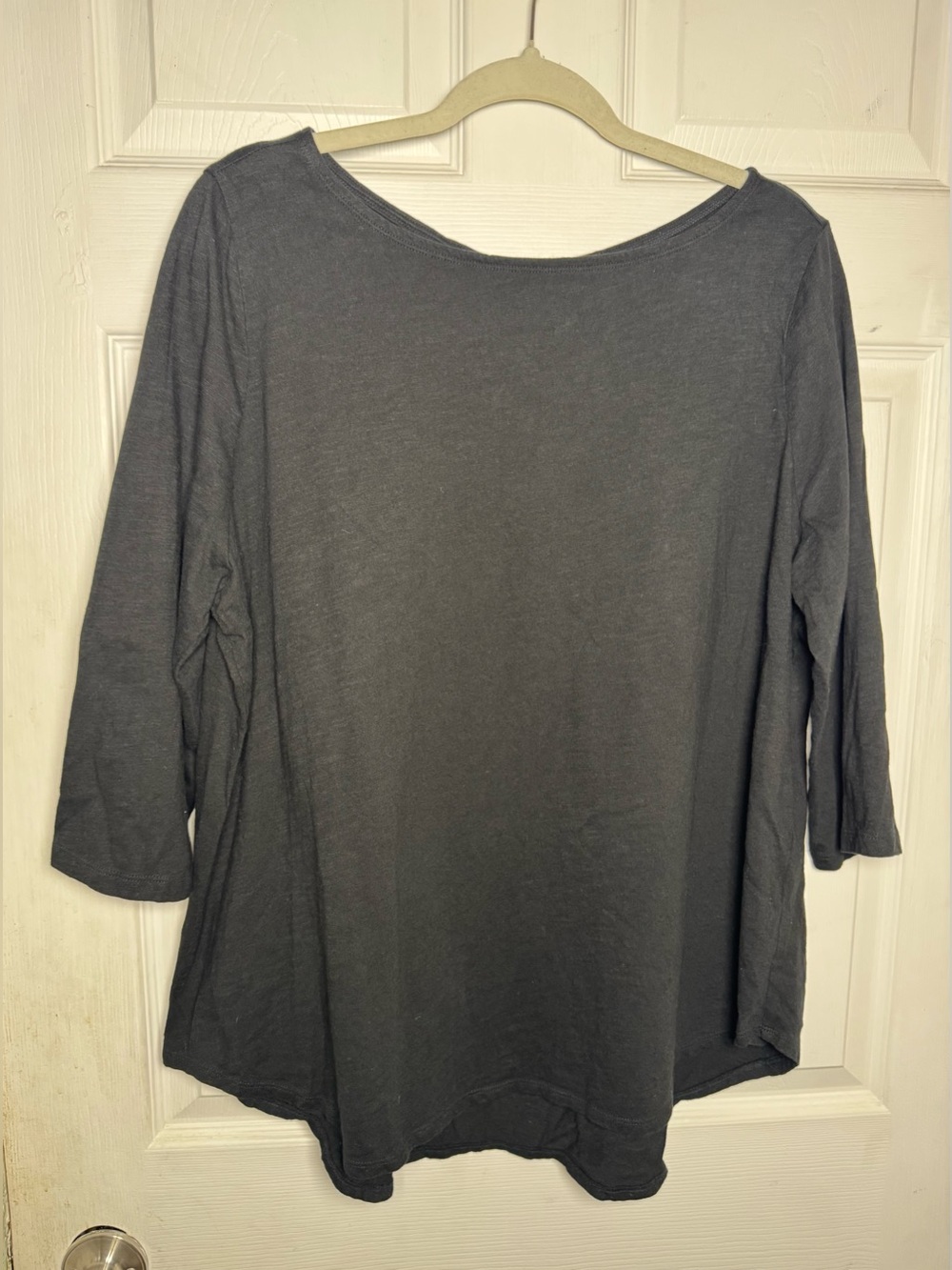 Eileen Fisher Black Organic Cotton Top 3/4 Sleeves Women’s 1X Casual Coastal